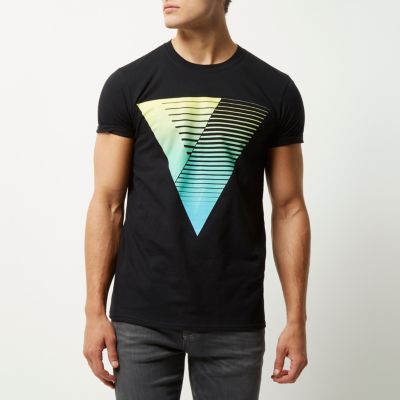 Black triangle print t-shirt